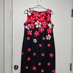 Sandra Daren Summer Dress, Size 14 Color Black with flower pattern